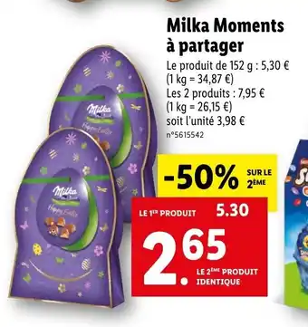 Lidl Milka Moments é partager offre