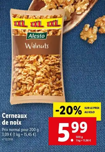 Lidl Cerneaux de noix offre