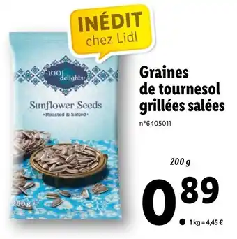 Lidl Graines de tournesol grillées salées offre