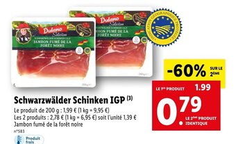 Lidl Schwarzwälder schinken IGP offre