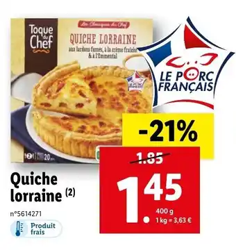 Lidl Quiche lorraine offre