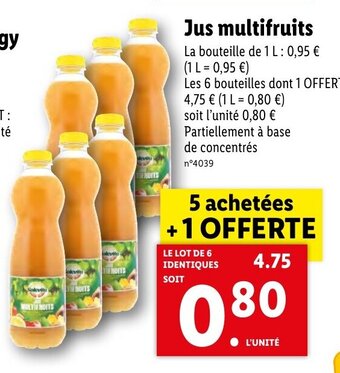 Lidl Jus multifruits offre