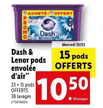 Lidl Dash & lenor pods offre
