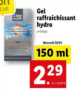 Gel raffraichissant hydro
