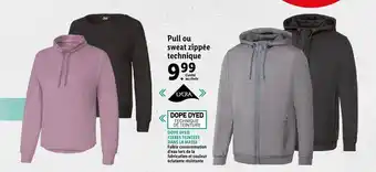 Lidl Pull ou sweat zippée technique offre