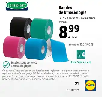 Lidl Bandes de kinésiologie offre