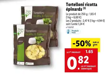 Tortelloni ricotta épinards