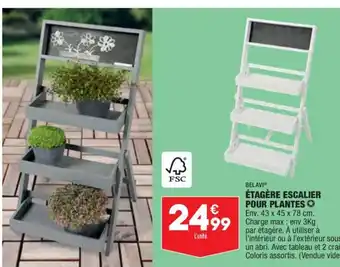 ALDI Étagère escalier pour plantes offre