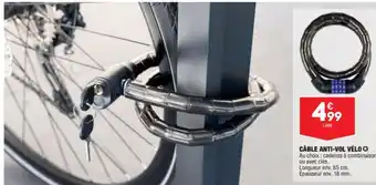 ALDI Câble anti-vol vélo offre