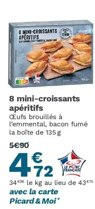 Picard 8 Mini-croissants apéritifs offre