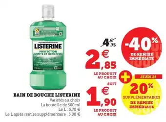 Super U Bain de bouche listerine offre