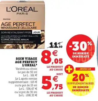 Super U Soin visace age perfect l'oreal offre