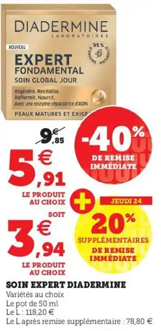 Super U Soin expert diadermine offre