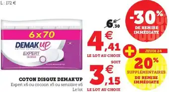 Super U Coton disque demak'up offre