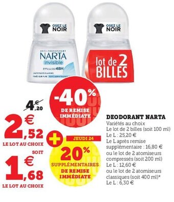 Super U Deodorant narta offre