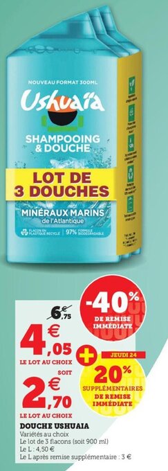 Super U Douche ushuaia offre