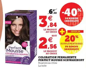 Coloration permanente perfect mousse schwarzkopf