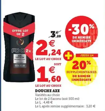 Super U Douche axe offre