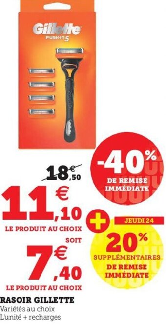 Super U Rasoir gillette offre