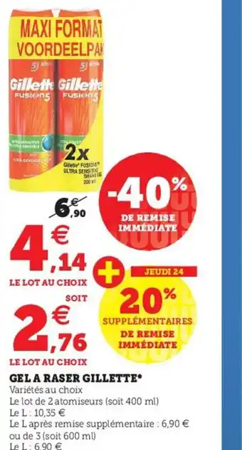 Super U Gel a raser gillette offre