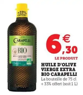 Super U Huile d'olive vierge extra bio carapelli offre