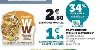 Super U Plats cuisine weight watchers offre