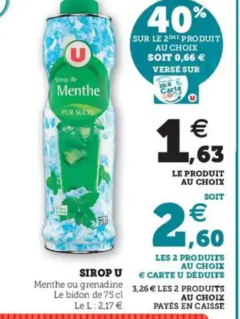 Super U Sirop u offre