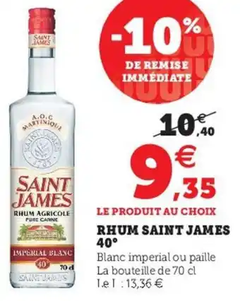 Super U Rhum saint james offre