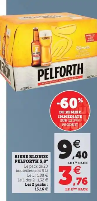 Super U Biere blonde pelforth 5,8 offre