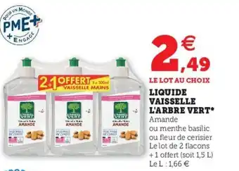 Super U Liquide vaisselle l'abrbe vert offre