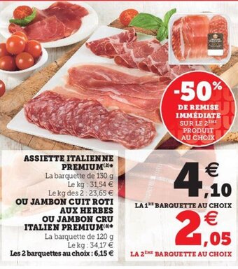 Super U Assiette italienne premium offre