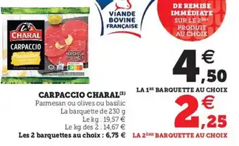 Super U Carpaccio charal offre