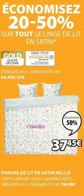 JYSK Parure de lit en satin nellie offre