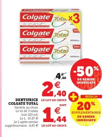 Hyper U Dentifrice Colgate Total offre
