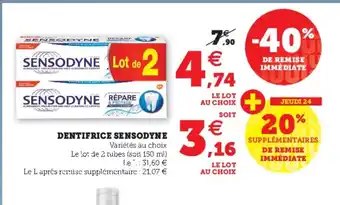 Hyper U Dentifrice Sensodyne offre