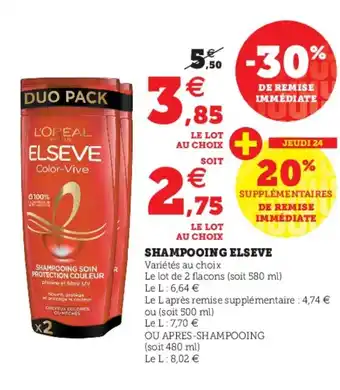 Hyper U Shampooing Elseve offre