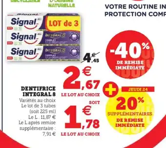 Hyper U Dentifrice Integral 8 offre