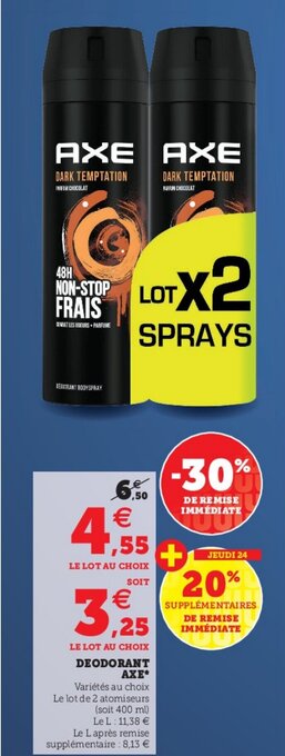 Hyper U Deodorant Axe offre