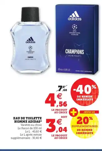 Hyper U Eau de Toilette Homme Adidas offre