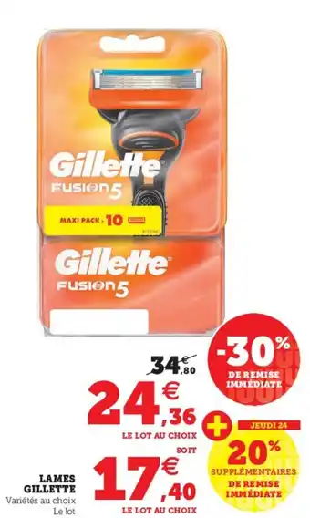 Hyper U Lames Gillette offre