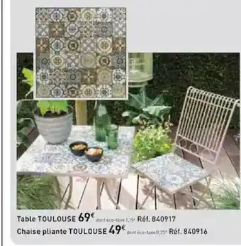 Mr Bricolage Table Toulouse, Chaise Pliante Toulouse offre