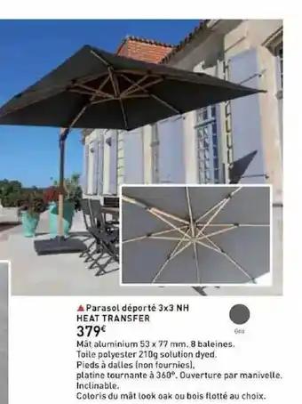 Mr Bricolage Parasol Déporté 3x3 Nh Heat Transfer offre