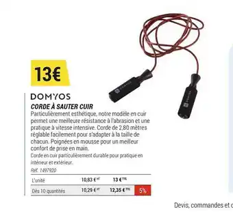 Decathlon Domyos Corde à Sauter Cuir offre