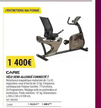 Decathlon Care Vélo Semi-allongé Connecté T offre