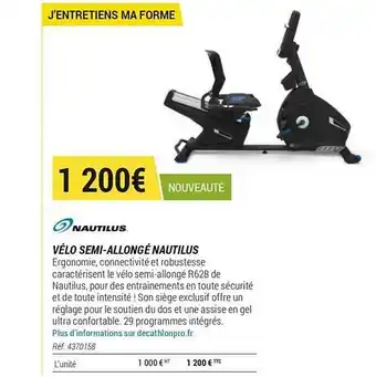Decathlon Nautilus Vélo Semi-allongé Nautilus offre