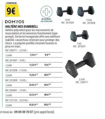 Domyos Haltère Hex Dumbbell