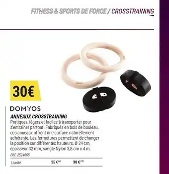 Decathlon Domyos Anneaux Crosstraining offre