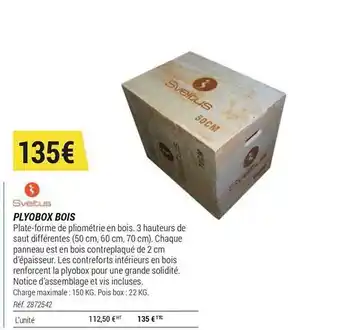 Decathlon Sveltus Plyobox Bois offre