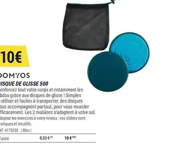 Decathlon Domyos Disque De Glisse 500 offre