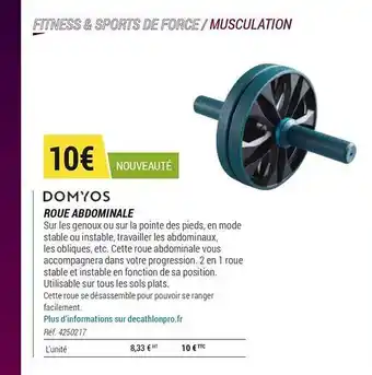 Decathlon Domyos Roue Abdominale offre